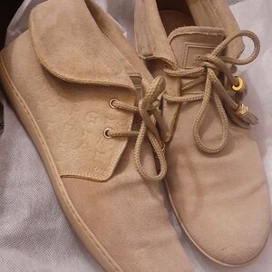 Louis Vuitton Beige Suede Moccasin/Ankle Booties